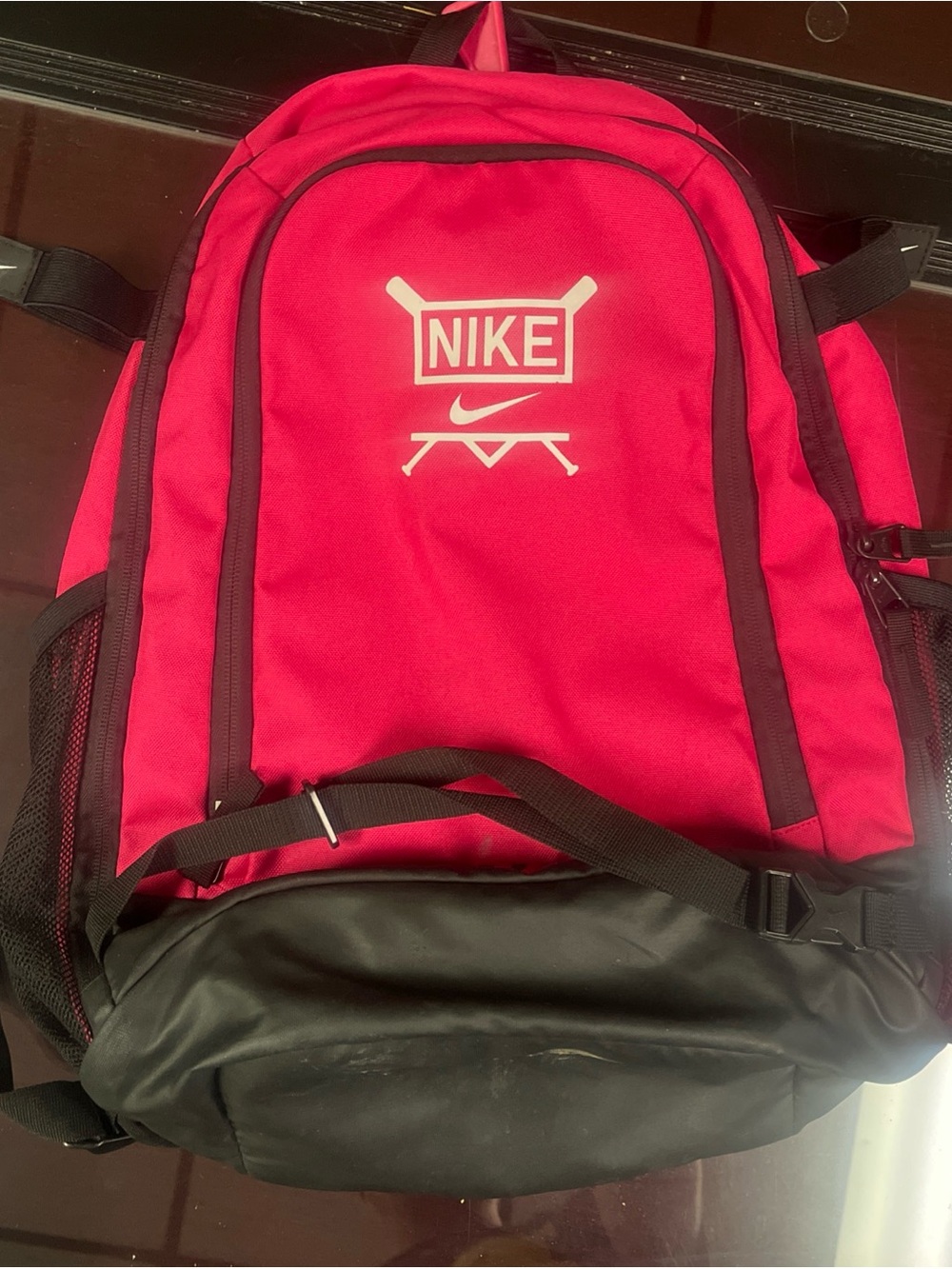 Nike Vapor Select Baseball Softball Backpack Bag Pink White Black Pockets Straps
